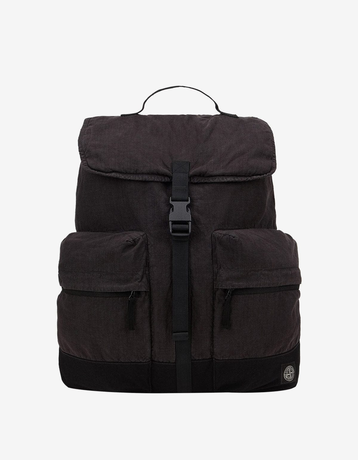 Stone Island Stone Island Black Lino Nylon Tela-TC Backpack