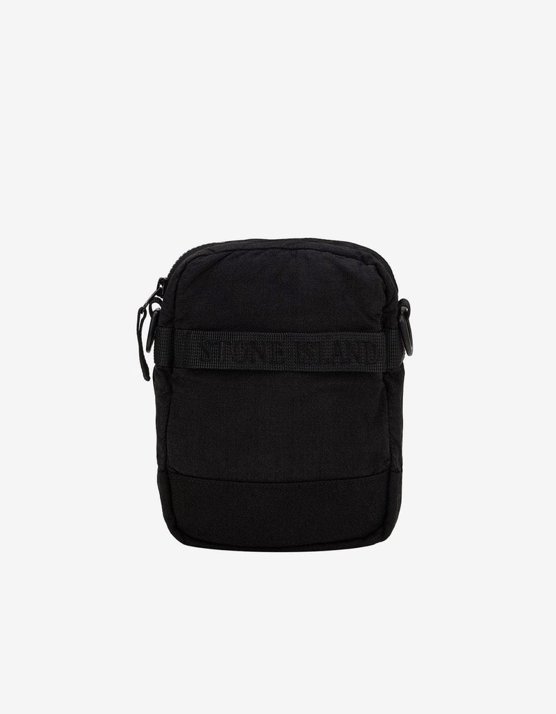 Stone Island Stone Island Black Lino Nylon Tela-TC Pouch Bag