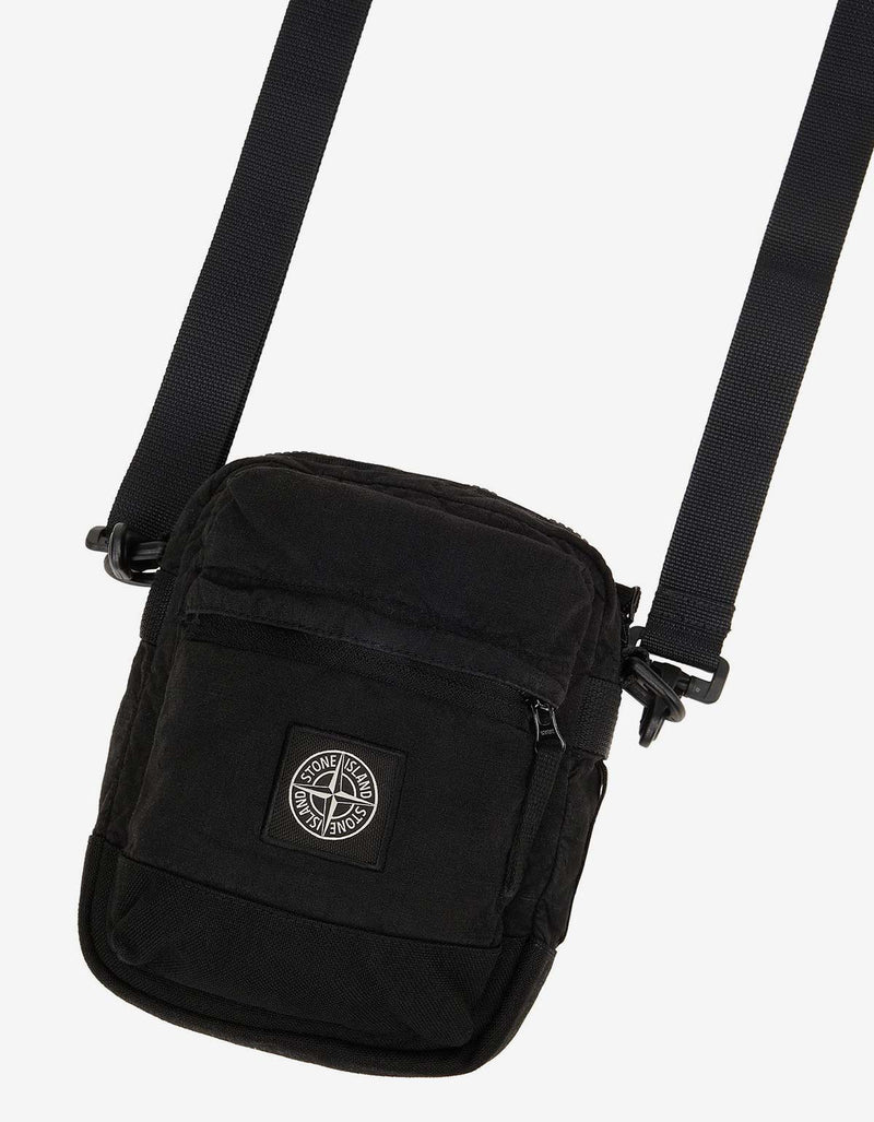 Stone Island Stone Island Black Lino Nylon Tela-TC Pouch Bag