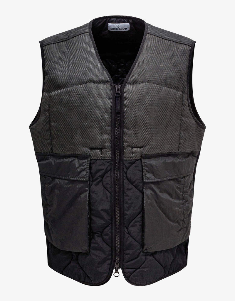 Stone Island Stone Island Black Modified Panama 6/3 Ht Nylon Gilet