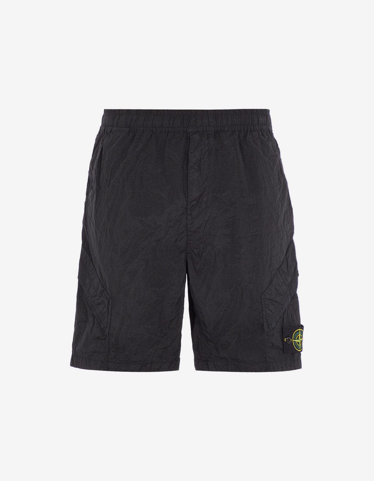 Stone Island Stone Island Black Nylon Metal Cargo Bermuda Shorts