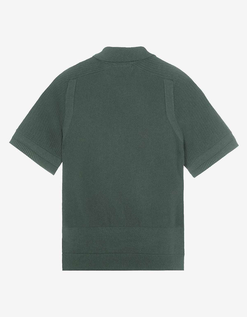 Stone Island Stone Island Green Compass Logo Knitted Polo T-Shirt