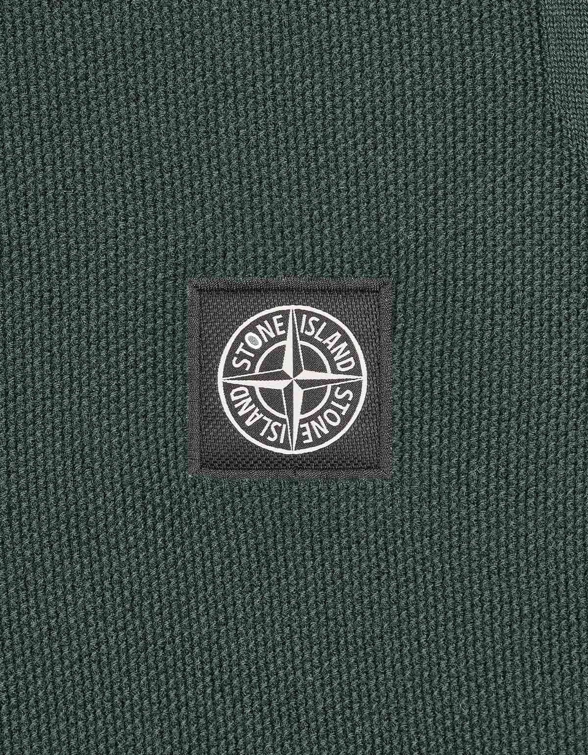 Stone Island Stone Island Green Compass Logo Knitted Polo T-Shirt