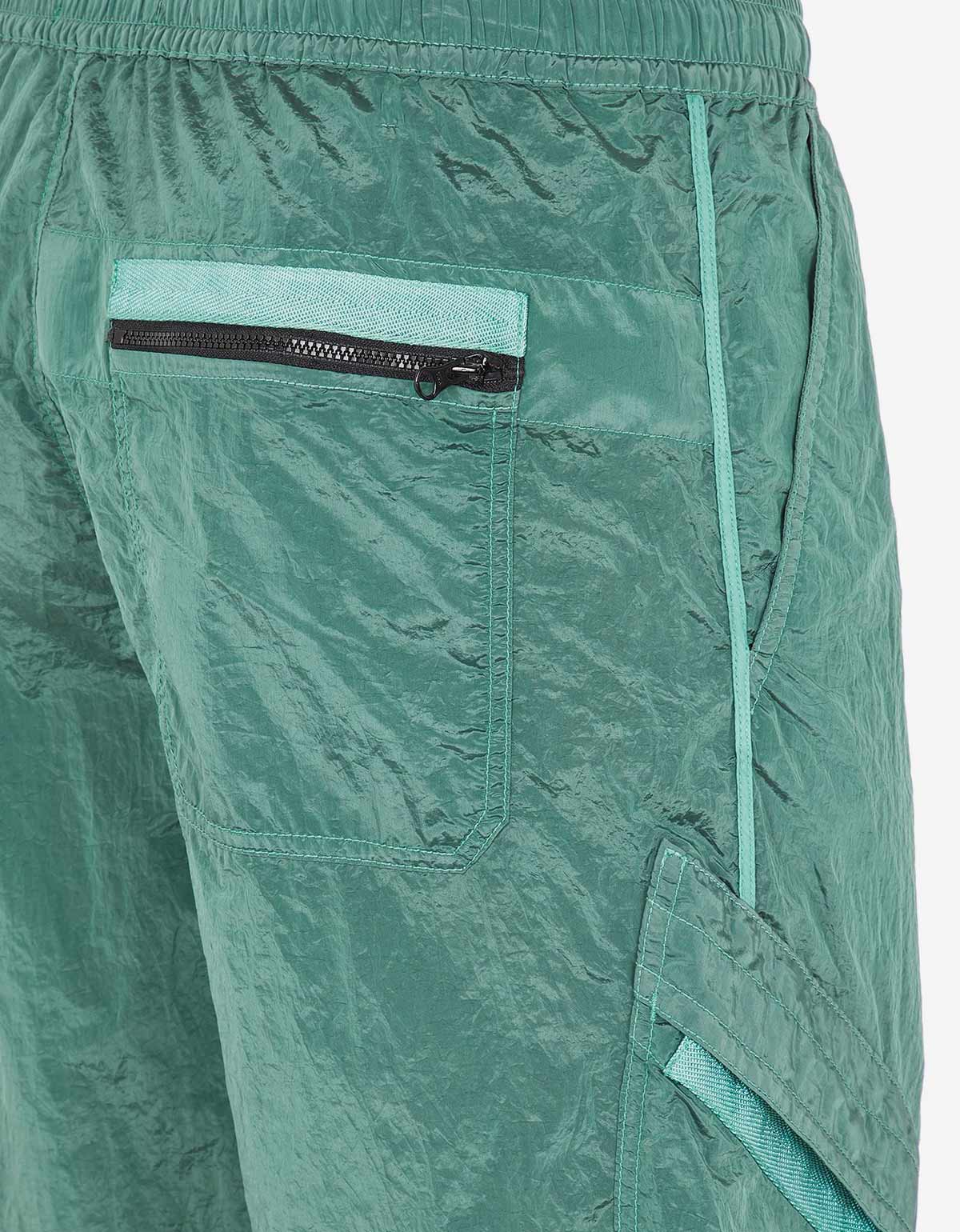 Stone Island Green Nylon Metal Cargo Bermuda Shorts