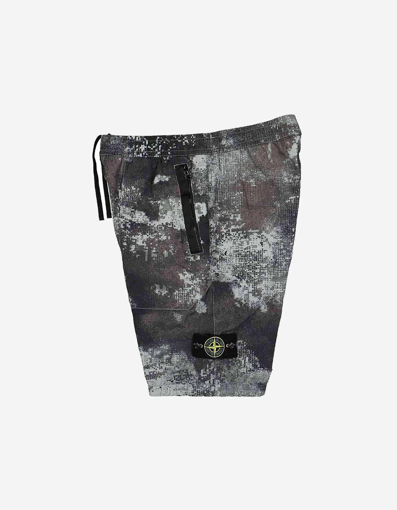 Stone Island Stone Island Grey Camo Mesh Bermuda Comfort Shorts