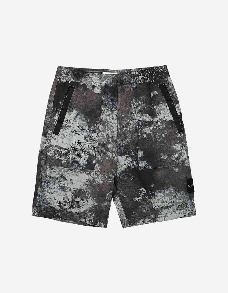 Stone Island Stone Island Grey Camo Mesh Bermuda Comfort Shorts