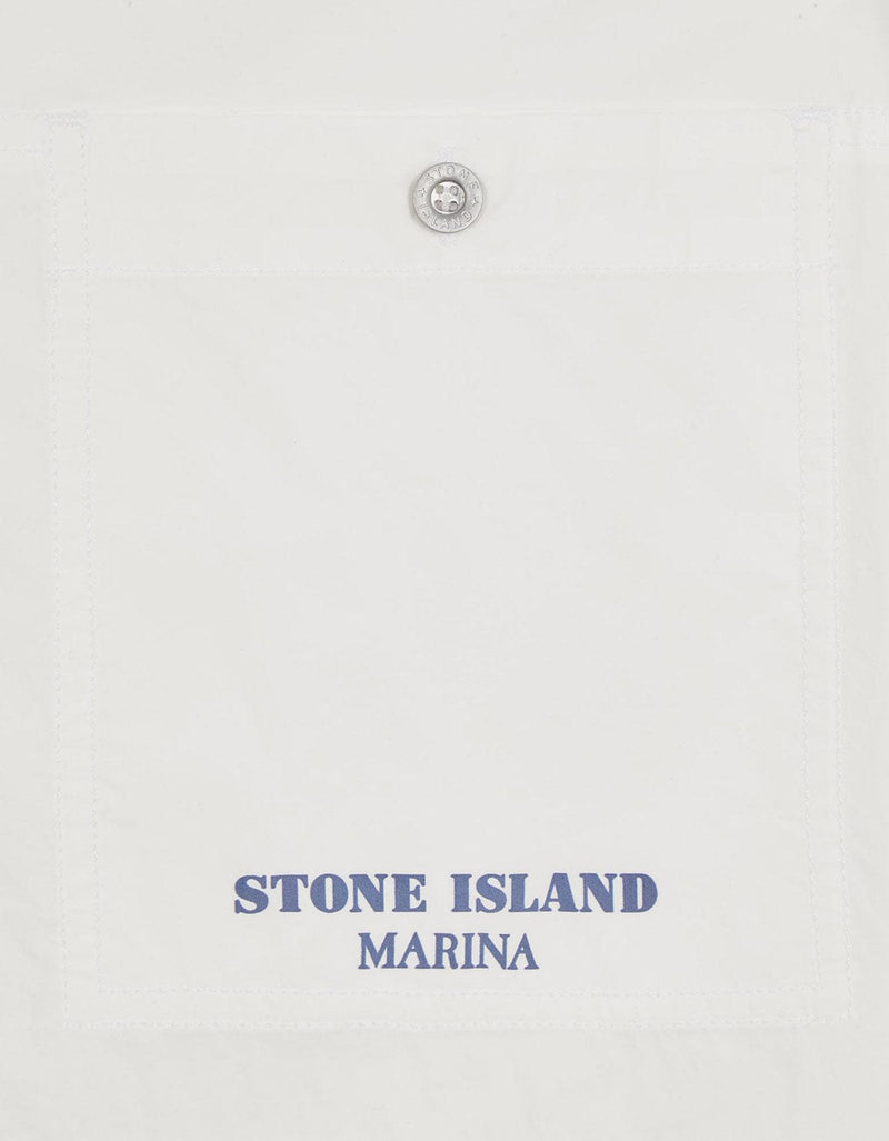 Stone Island Stone Island White Pleated Overshirt