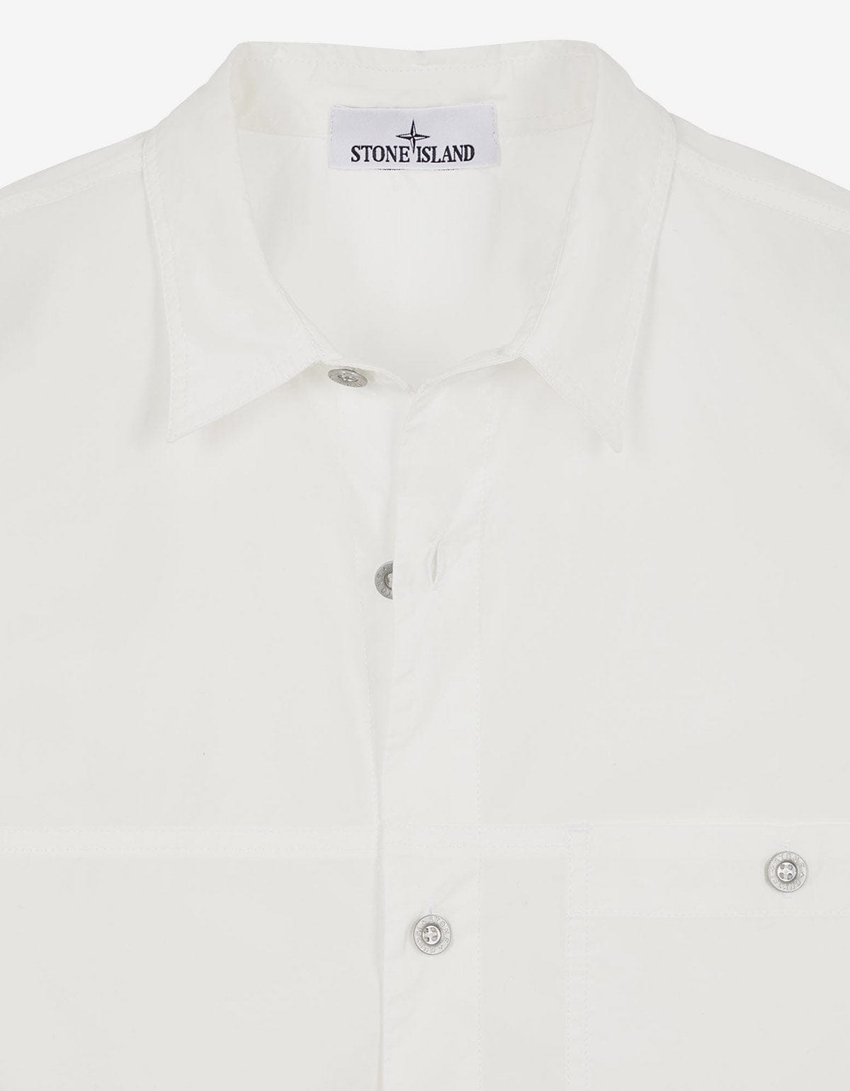 Stone Island Stone Island White Pleated Overshirt