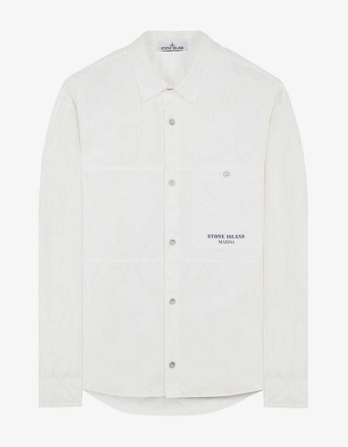 Stone Island Stone Island White Pleated Overshirt