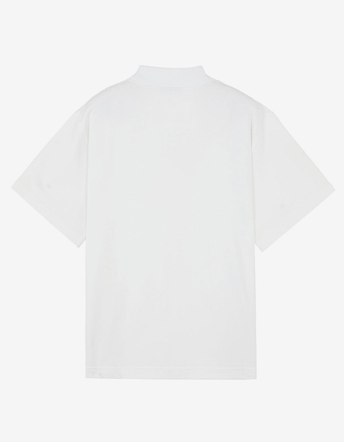 Stone Island White Old Treatment Stripe Polo T-Shirt