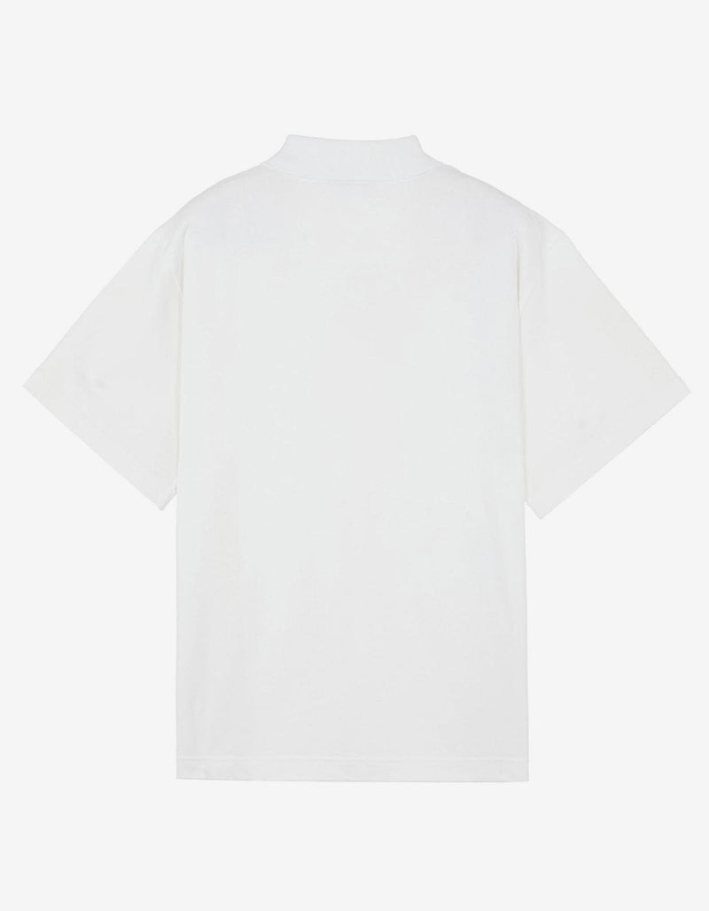 Stone Island White Old Treatment Stripe Polo T-Shirt