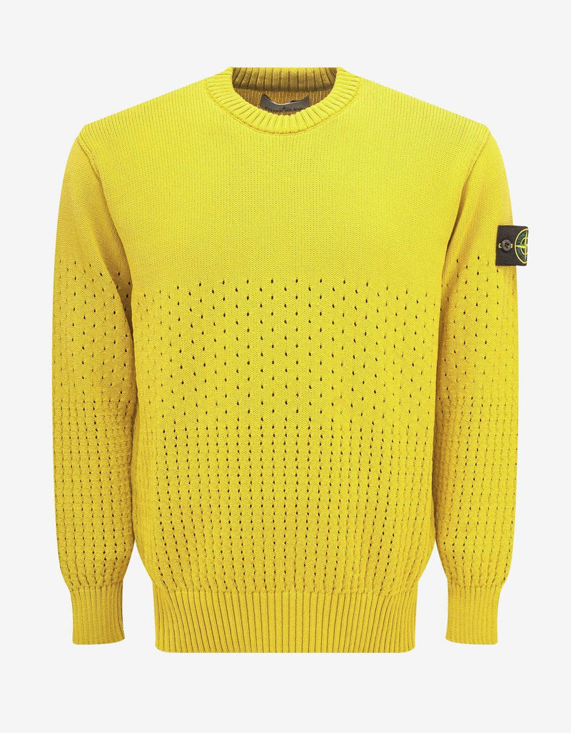 Stone Island Yellow Perforated Sweater