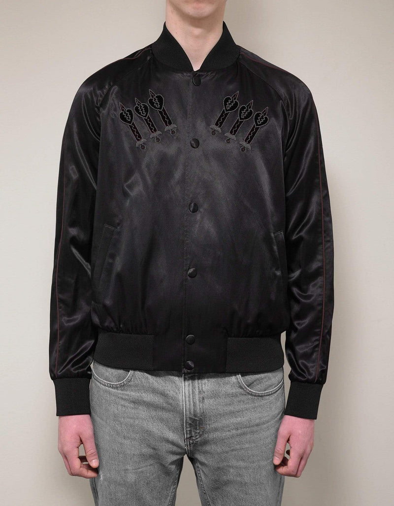 Valentino Black Loveblade Embroidery Souvenir Jacket