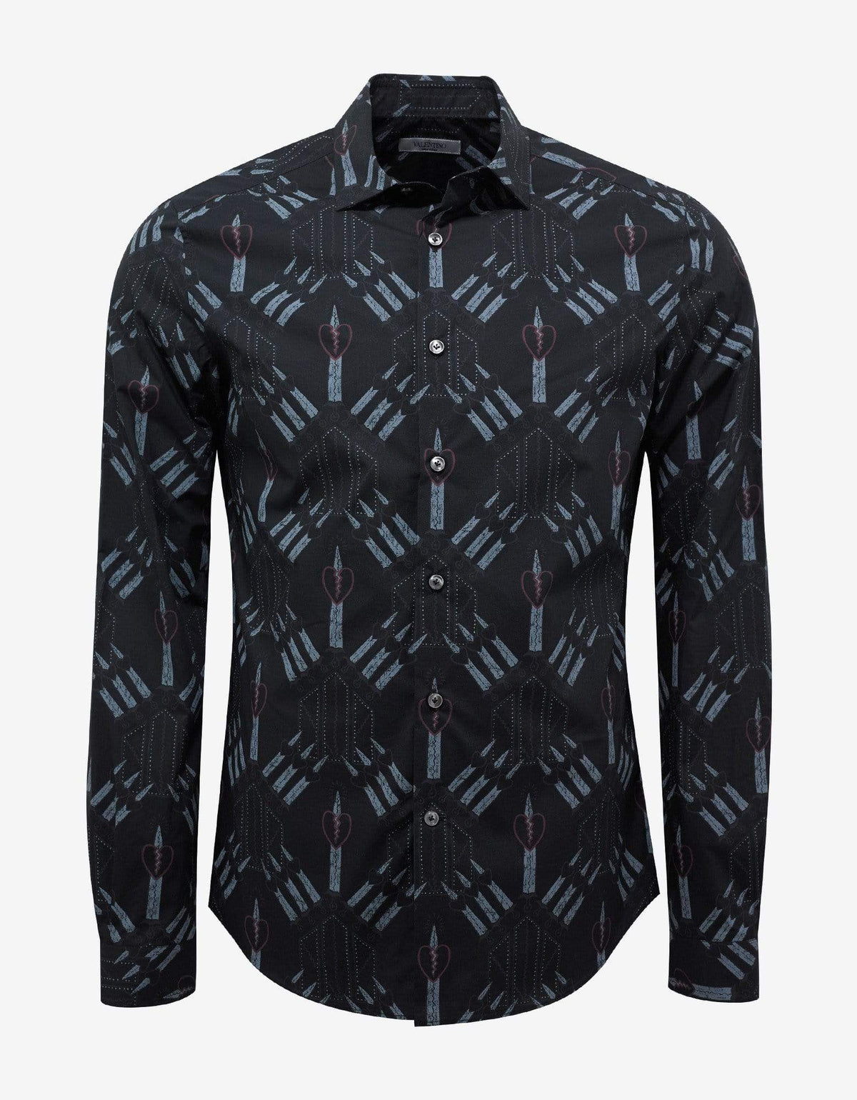 Valentino Black Loveblade Print Shirt