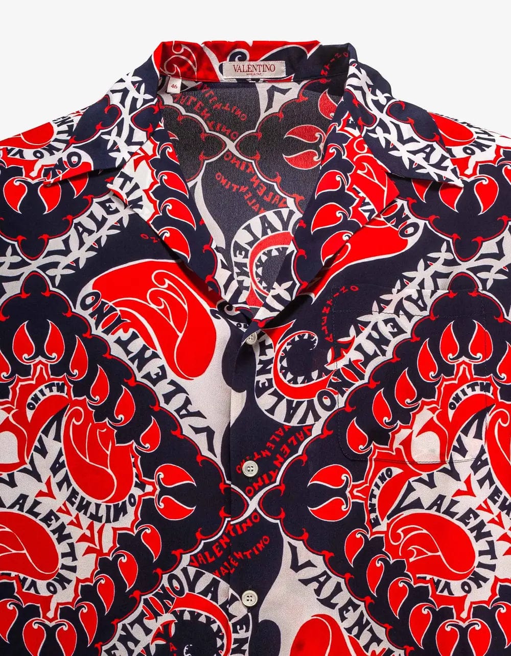 Valentino Garavani Archive Manifesto Bandana Print Silk Shirt