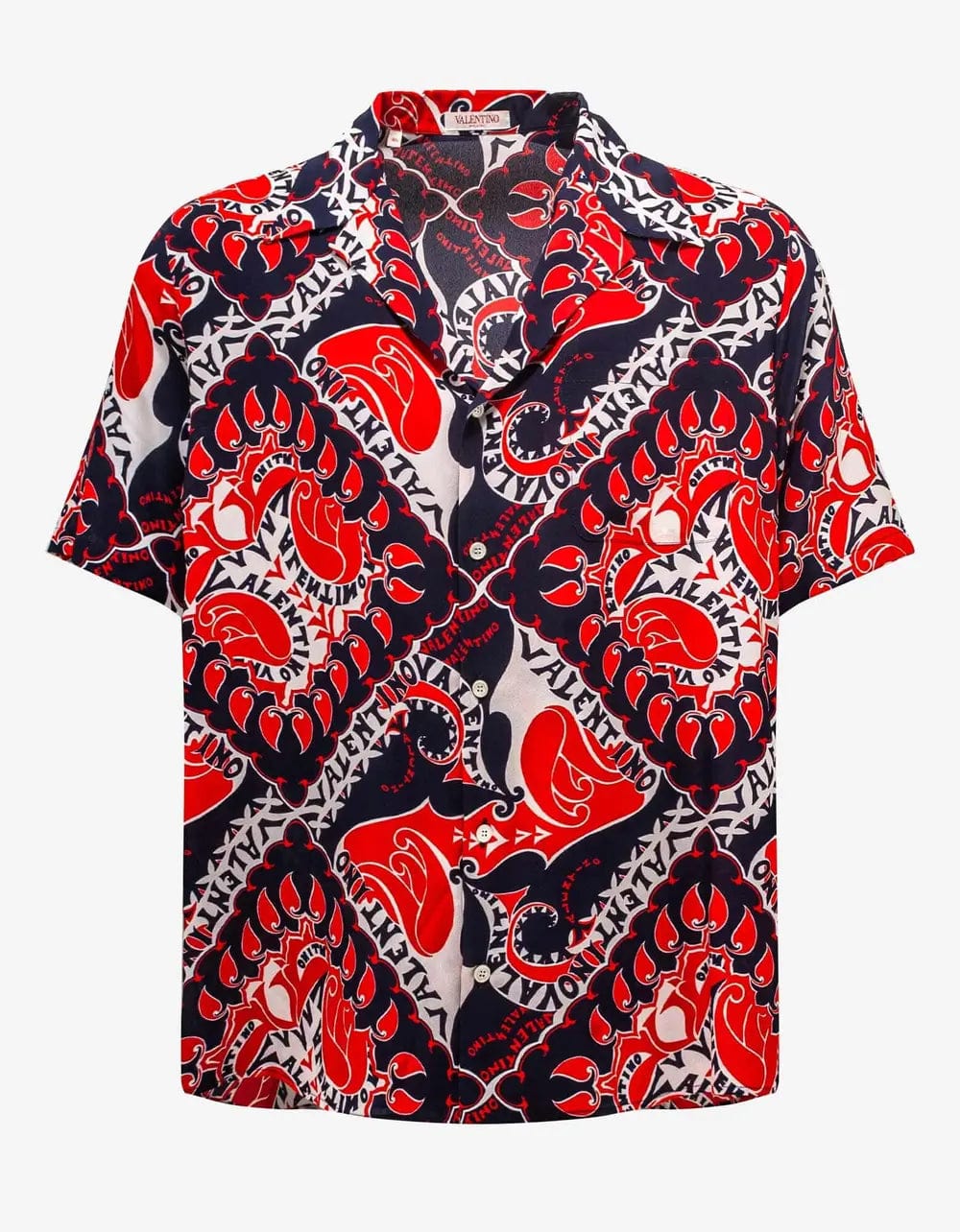 Valentino Garavani Archive Manifesto Bandana Print Silk Shirt