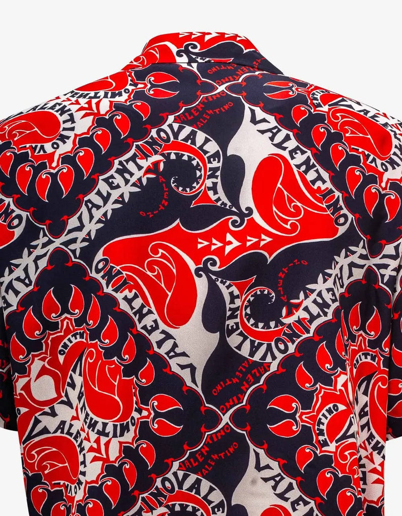 Valentino Garavani Archive Manifesto Bandana Print Silk Shirt