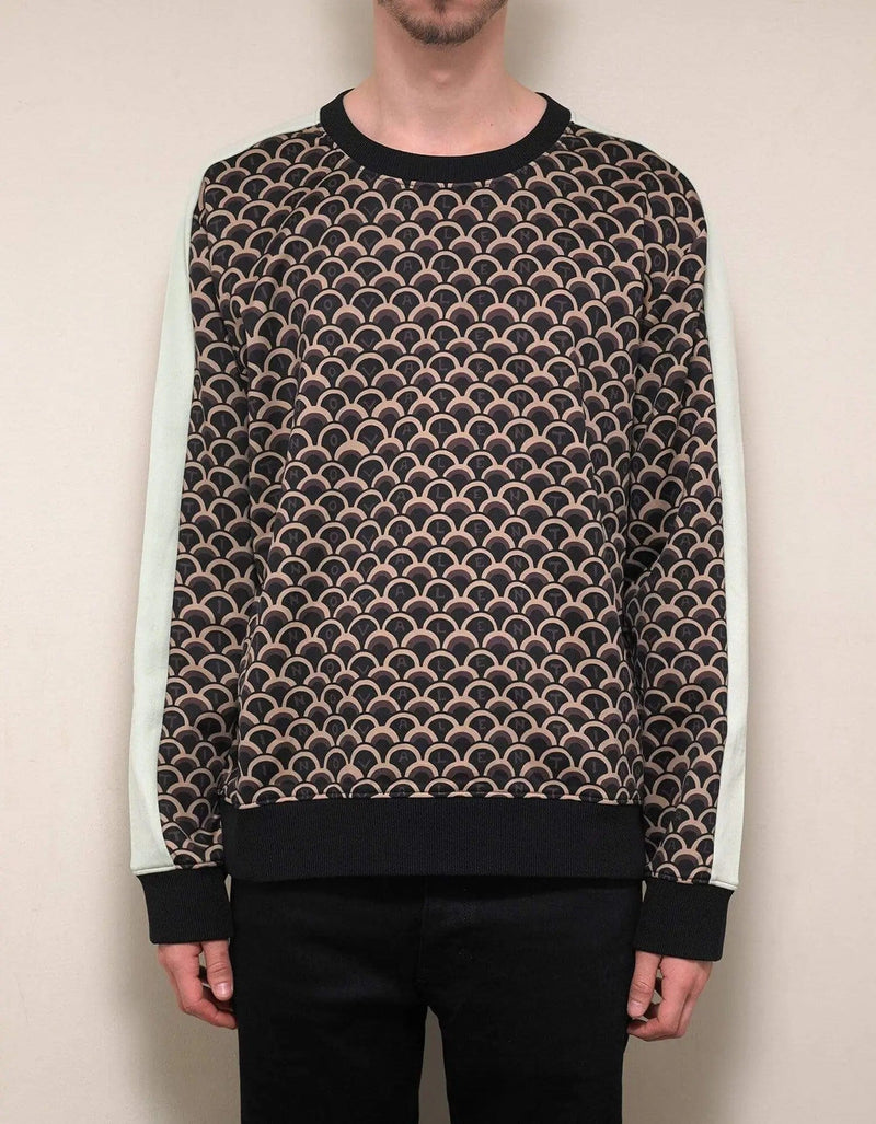 Valentino Garavani Black & Beige Logo Scale Print Sweatshirt