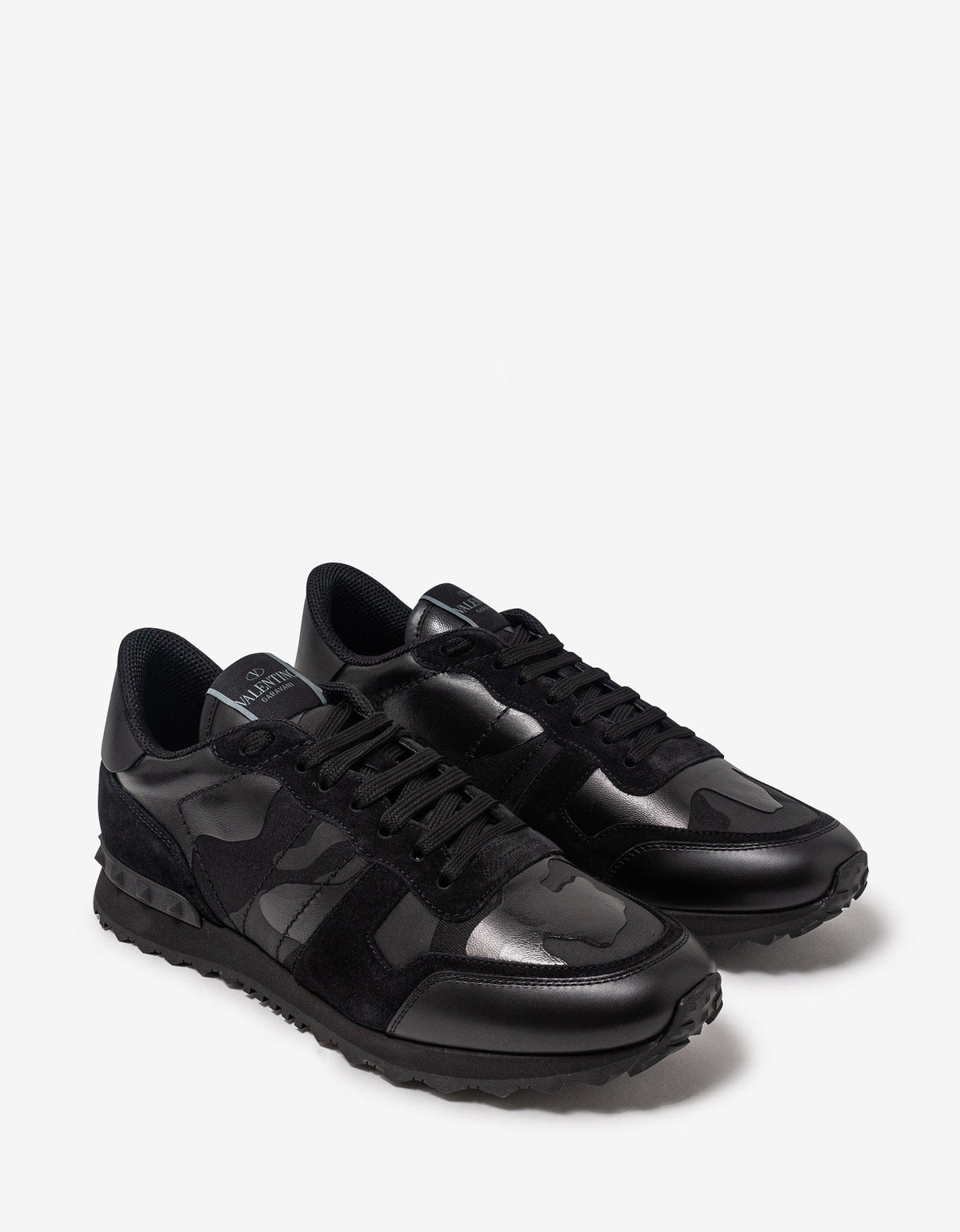 Valentino Garavani Black Camouflage Noir Rockrunner Trainers