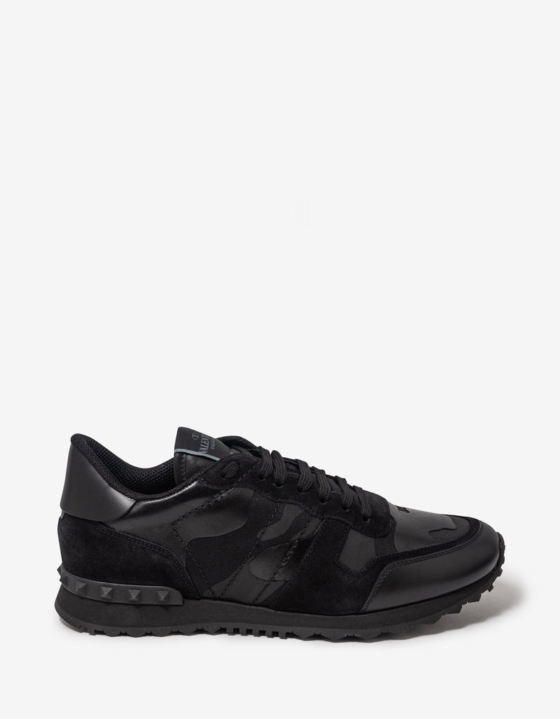 Valentino Garavani Black Camouflage Noir Rockrunner Trainers