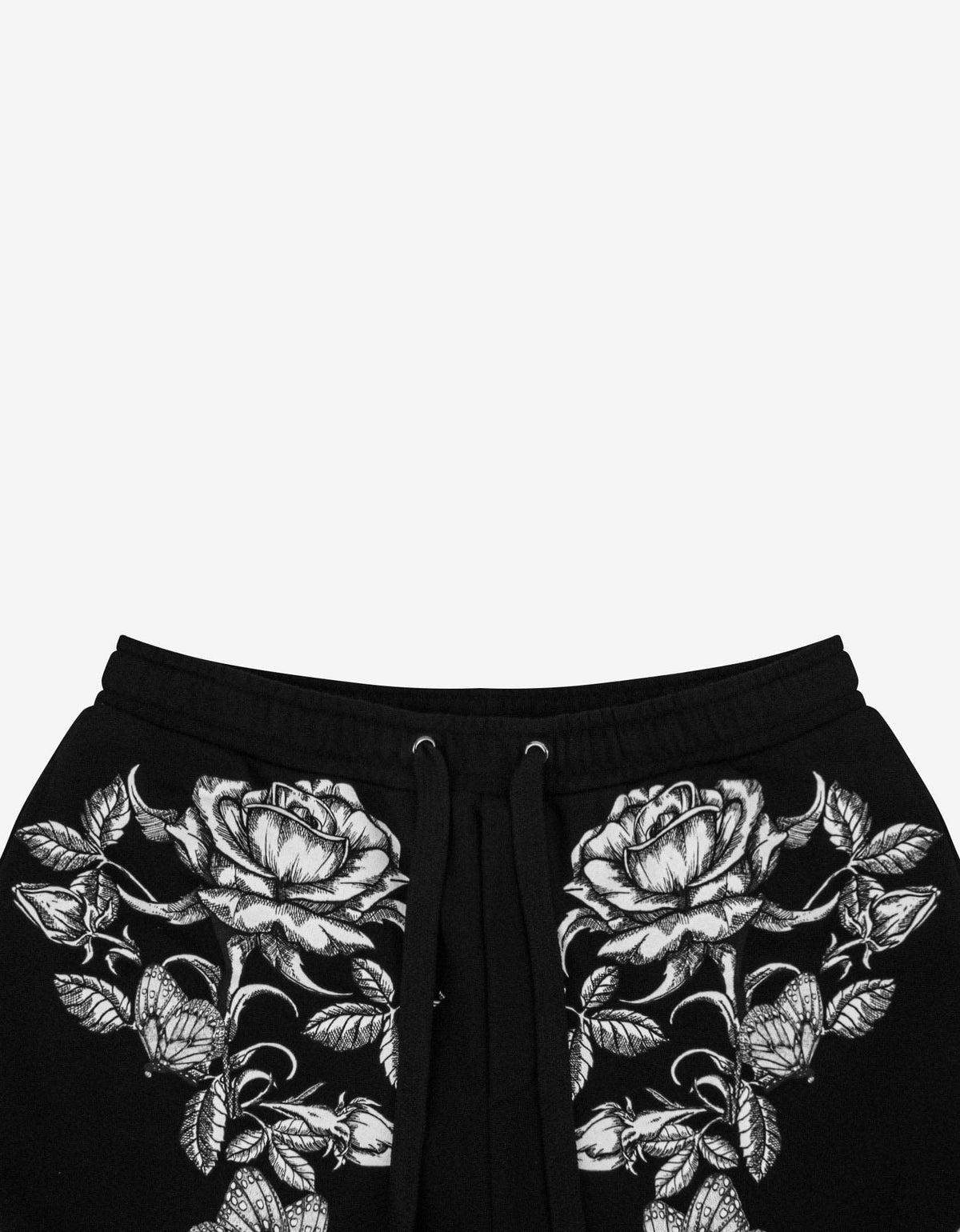 Valentino Garavani Black Dark Blooming Print Sweat Shorts