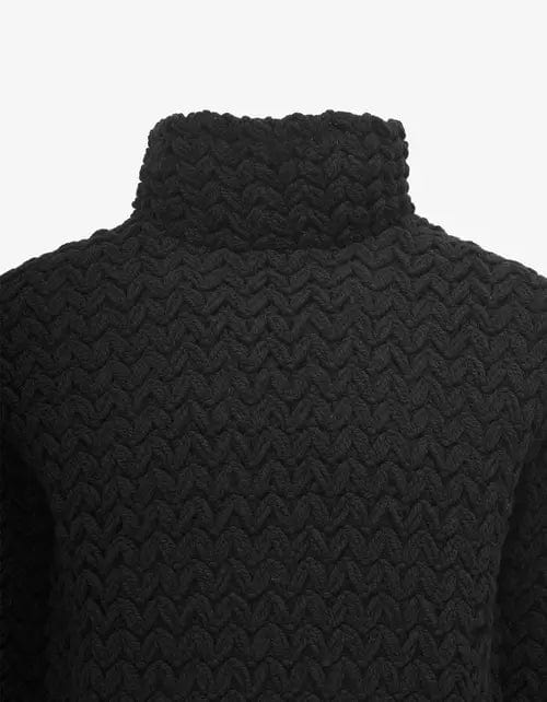 Valentino Garavani Black High-Neck Wool Knit Jumper