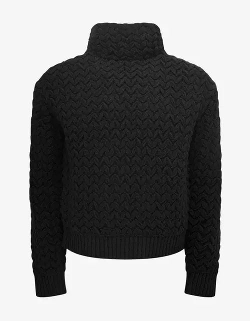 Valentino Garavani Black High-Neck Wool Knit Jumper