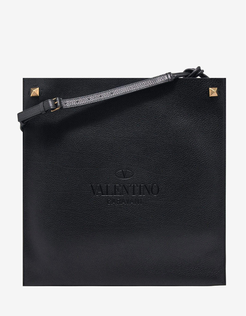 Valentino Garavani Black Identity Leather Tote Bag