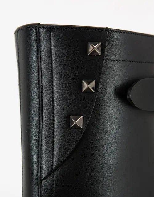 Valentino Garavani Black Leather Rockstud Boots