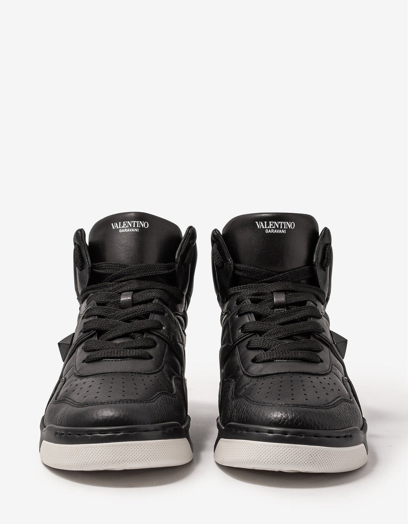 Valentino Garavani Black One Stud High Top Trainers