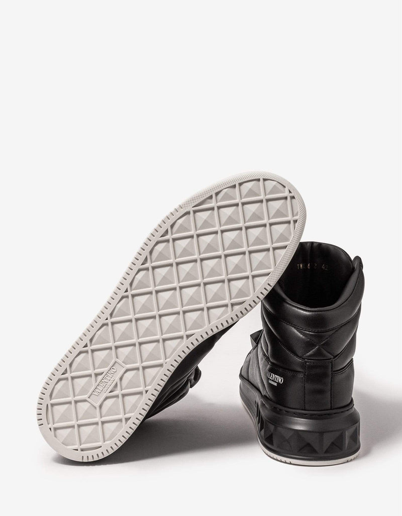 Valentino Garavani Black One Stud High Top Trainers