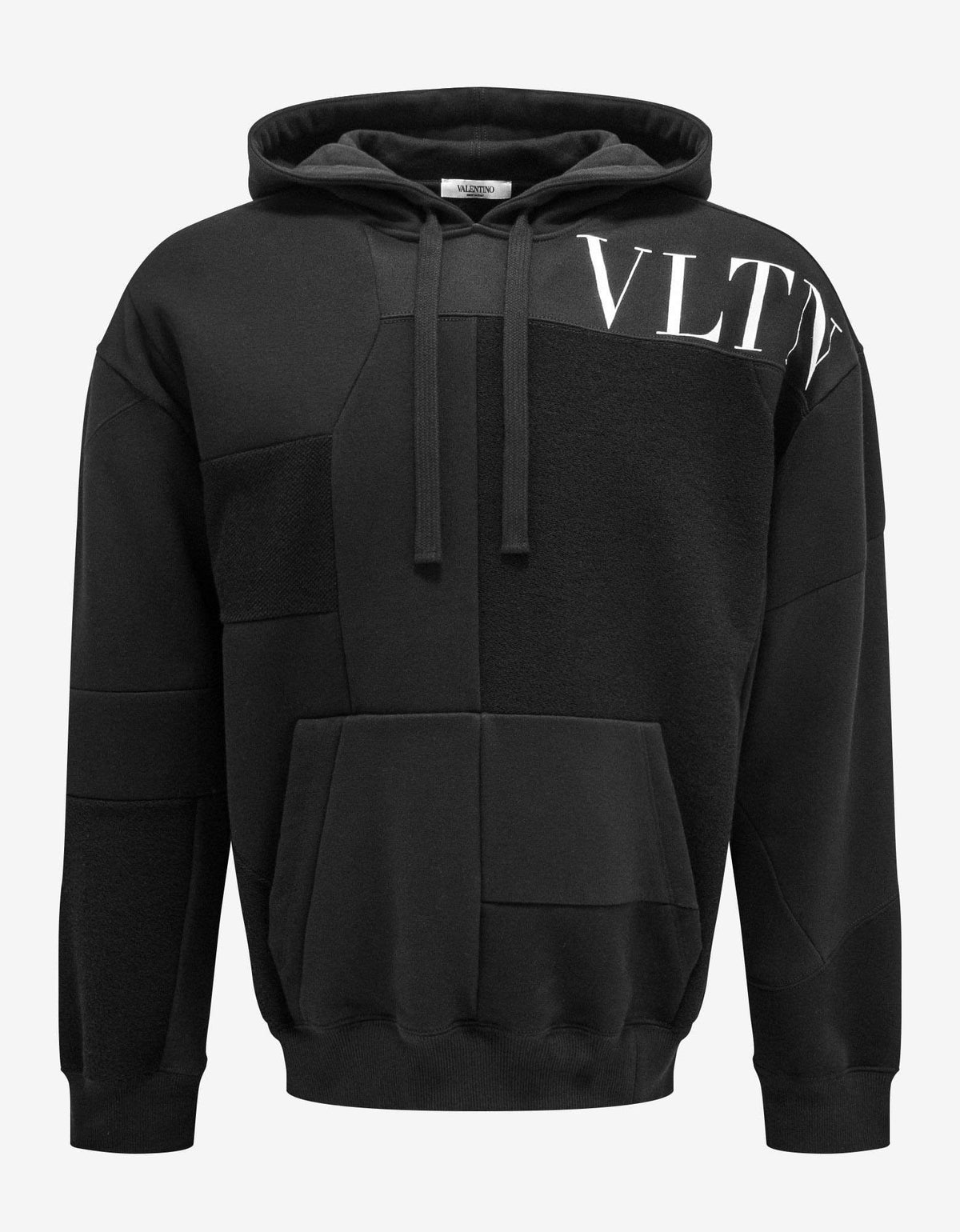 Valentino Garavani Black Patchwork Logo Hoodie