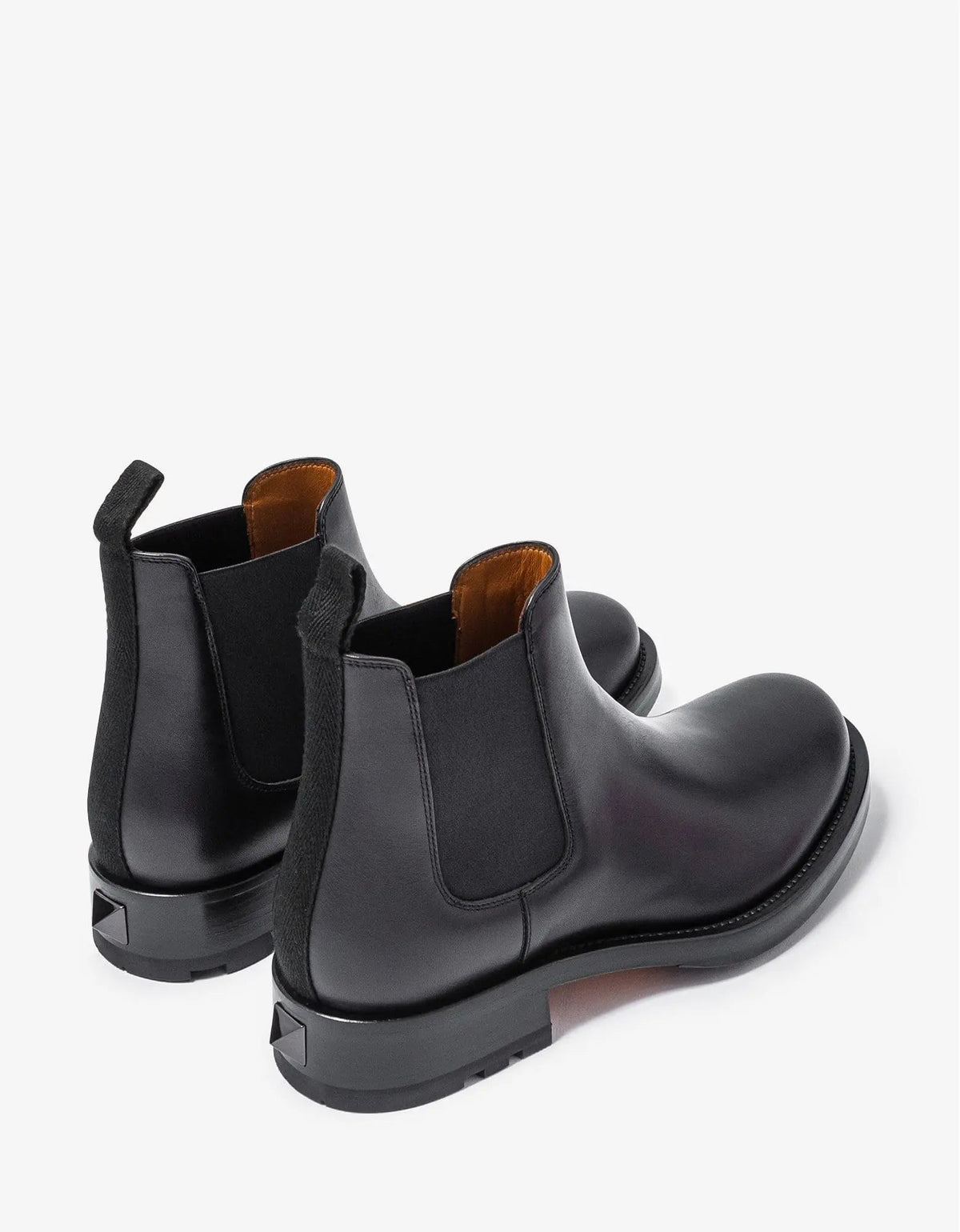 Valentino Garavani Black Roman Stud Leather Ankle Boots