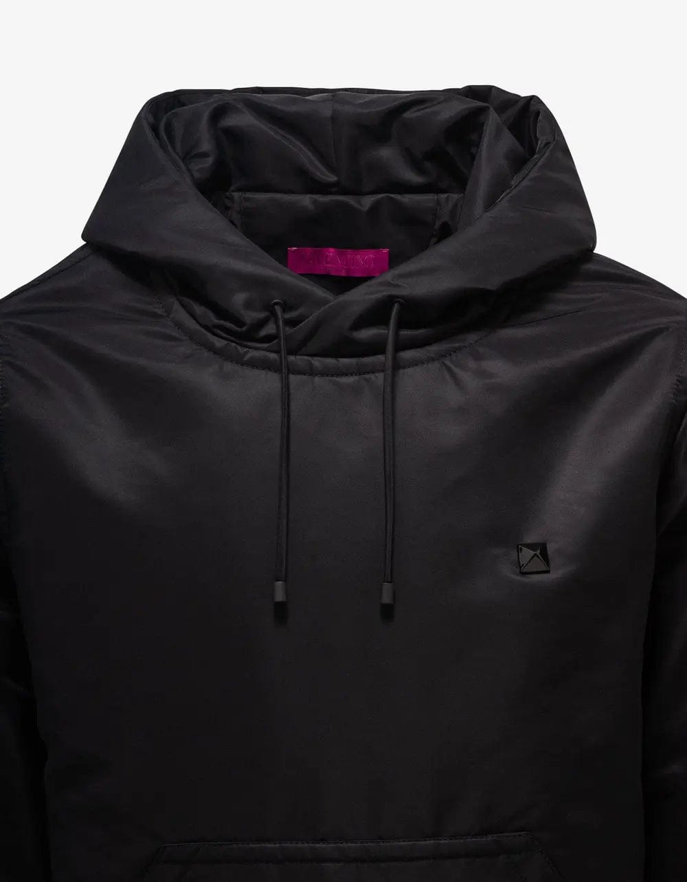 Valentino Garavani Black Stud Detail Nylon Hoodie