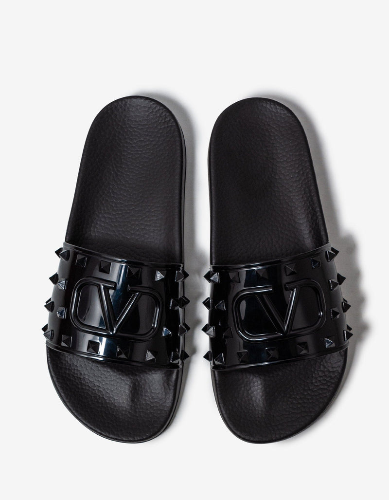 Black Summer VLogo Signature Slide Sandals