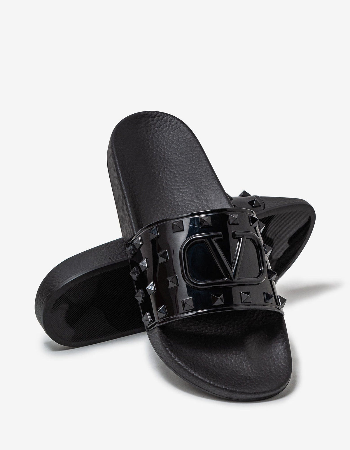 Valentino Garavani Black Summer VLogo Signature Slide Sandals