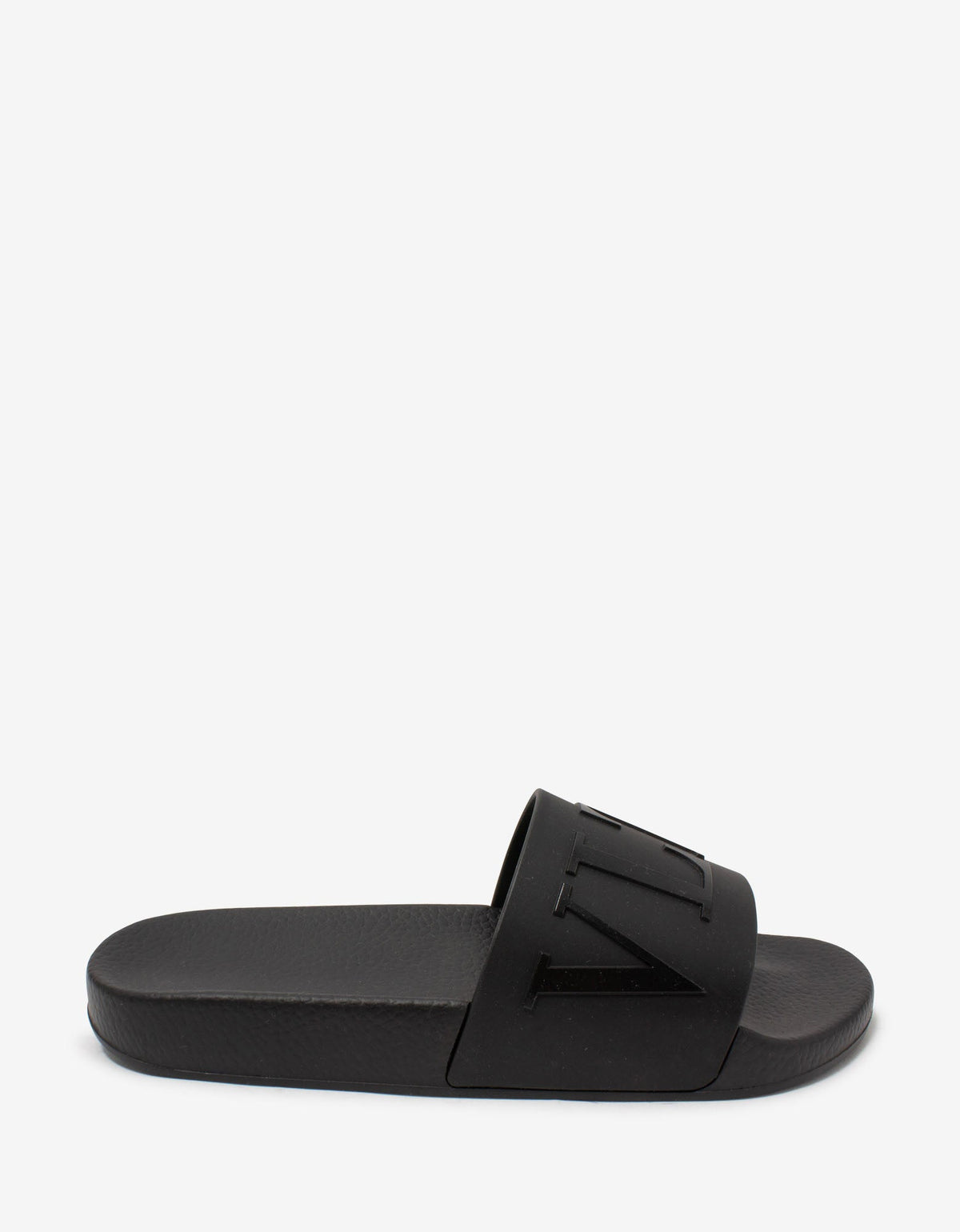 Valentino Garavani Black Tonal VLTN Slide Sandals