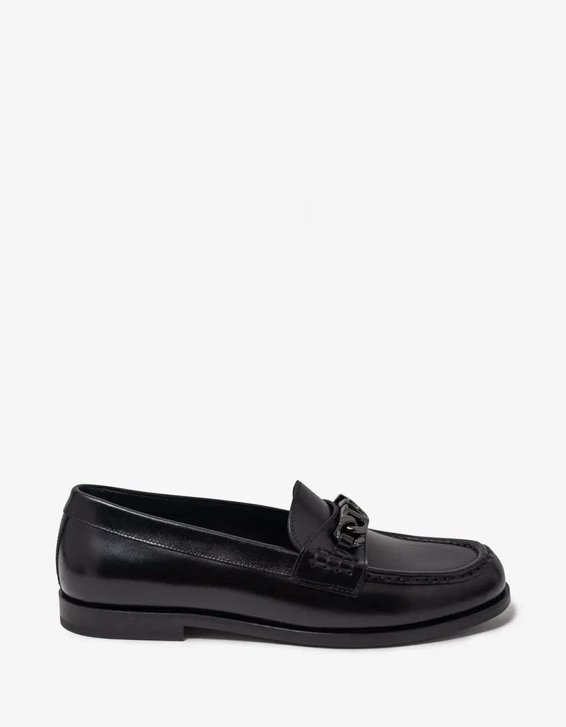 Valentino Garavani Black VLogo Chain Loafers