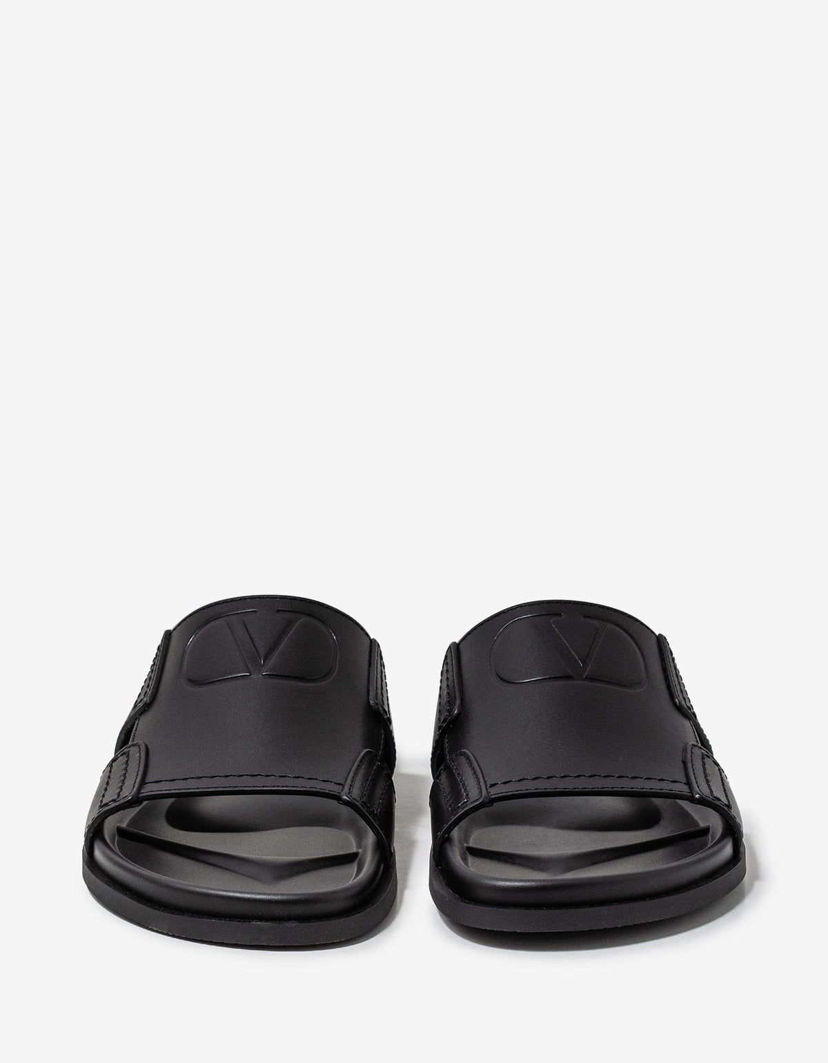 Black VLogo Leather Sandals