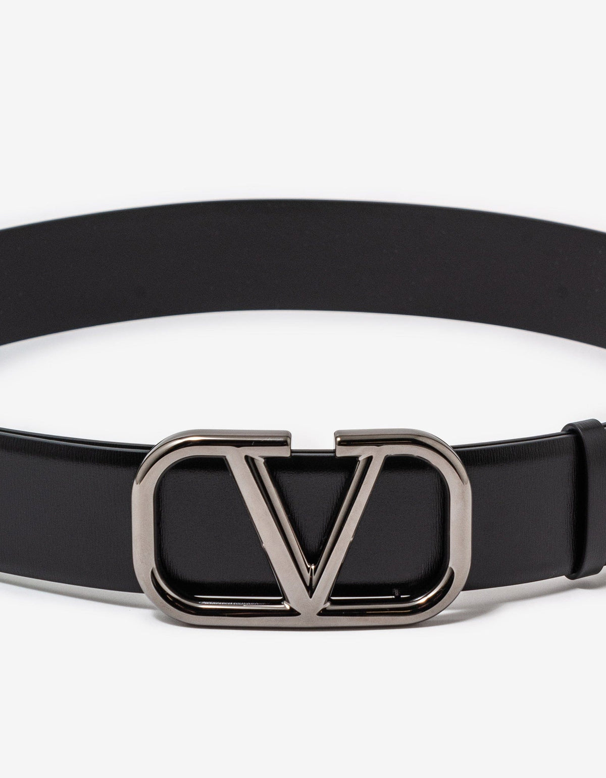 Valentino Garavani Black VLogo Signature Buckle Belt 35MM