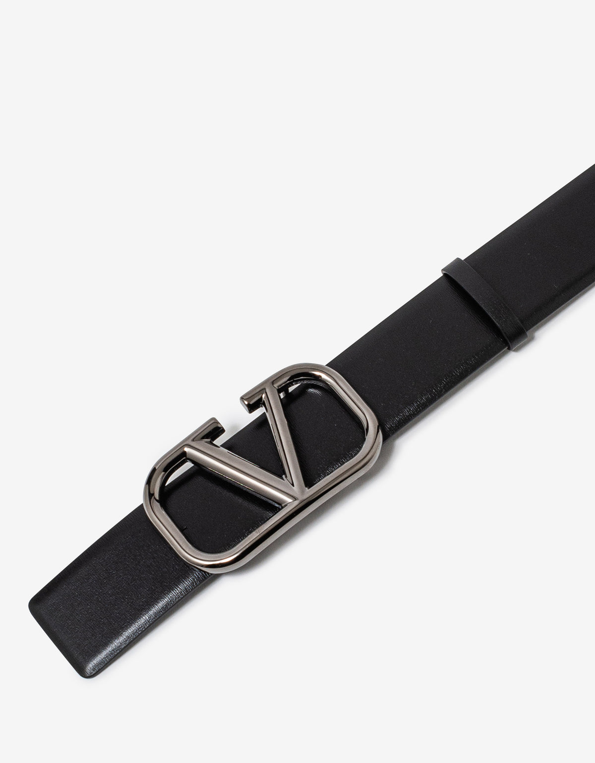 Valentino Garavani Black VLogo Signature Buckle Belt 35MM