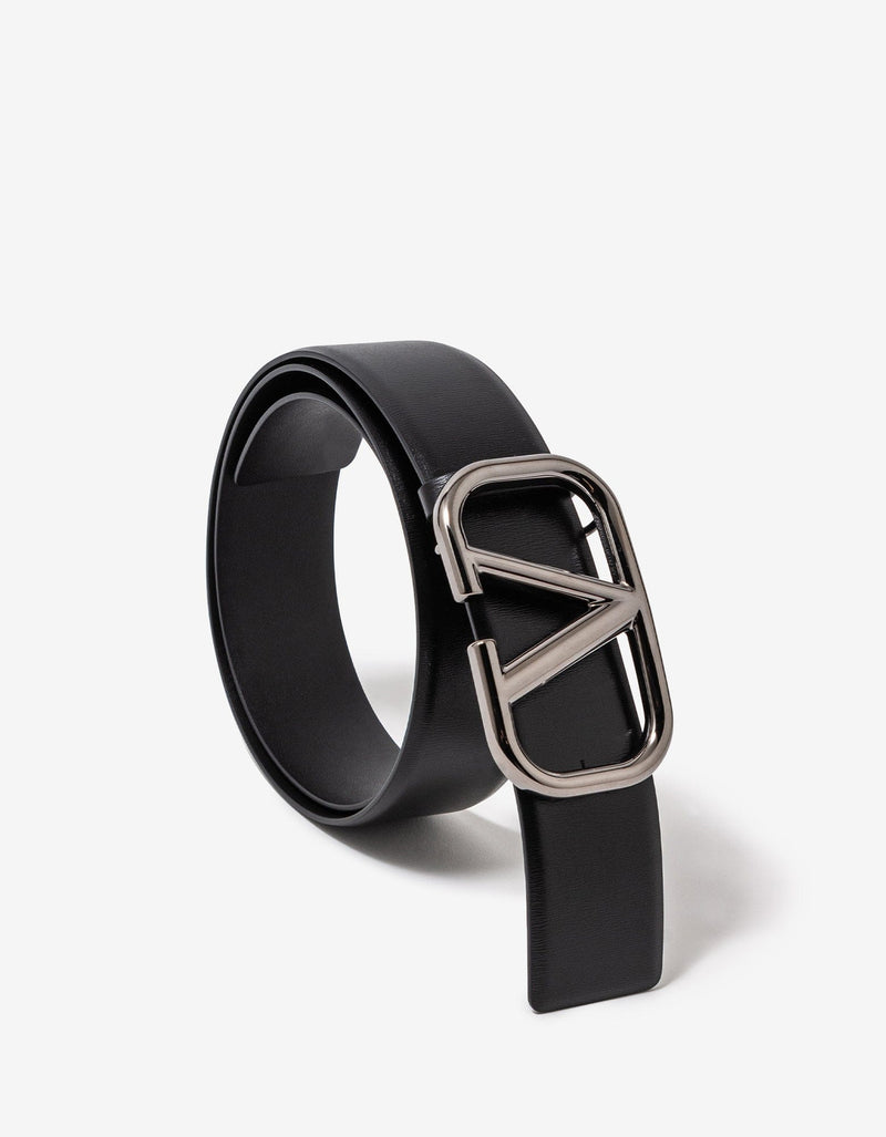 Valentino Garavani Black VLogo Signature Buckle Belt 35MM