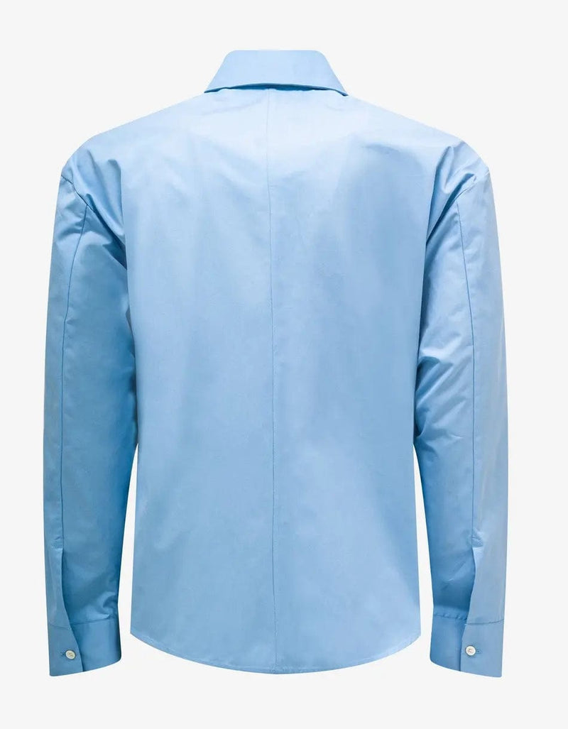 Valentino Garavani Blue Logo Embroidered Shirt