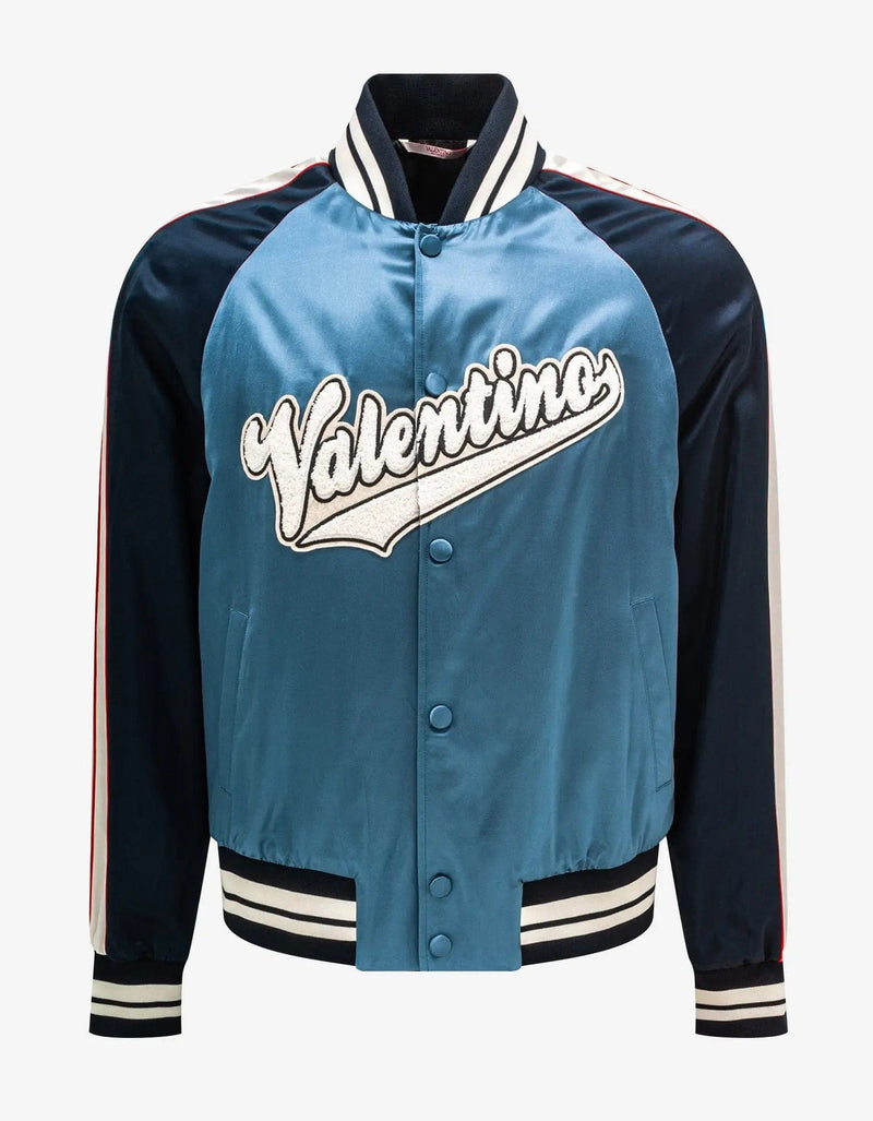 Valentino Garavani Blue Valentino Logo Patch Souvenir Jacket