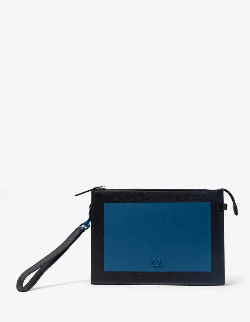 Valentino Garavani Blue VLogo Logo Signature Pouch