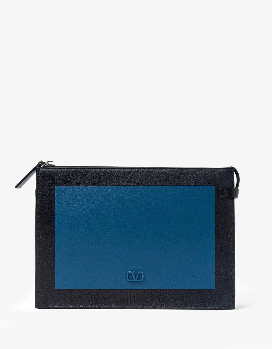 Valentino Garavani Blue VLogo Logo Signature Pouch