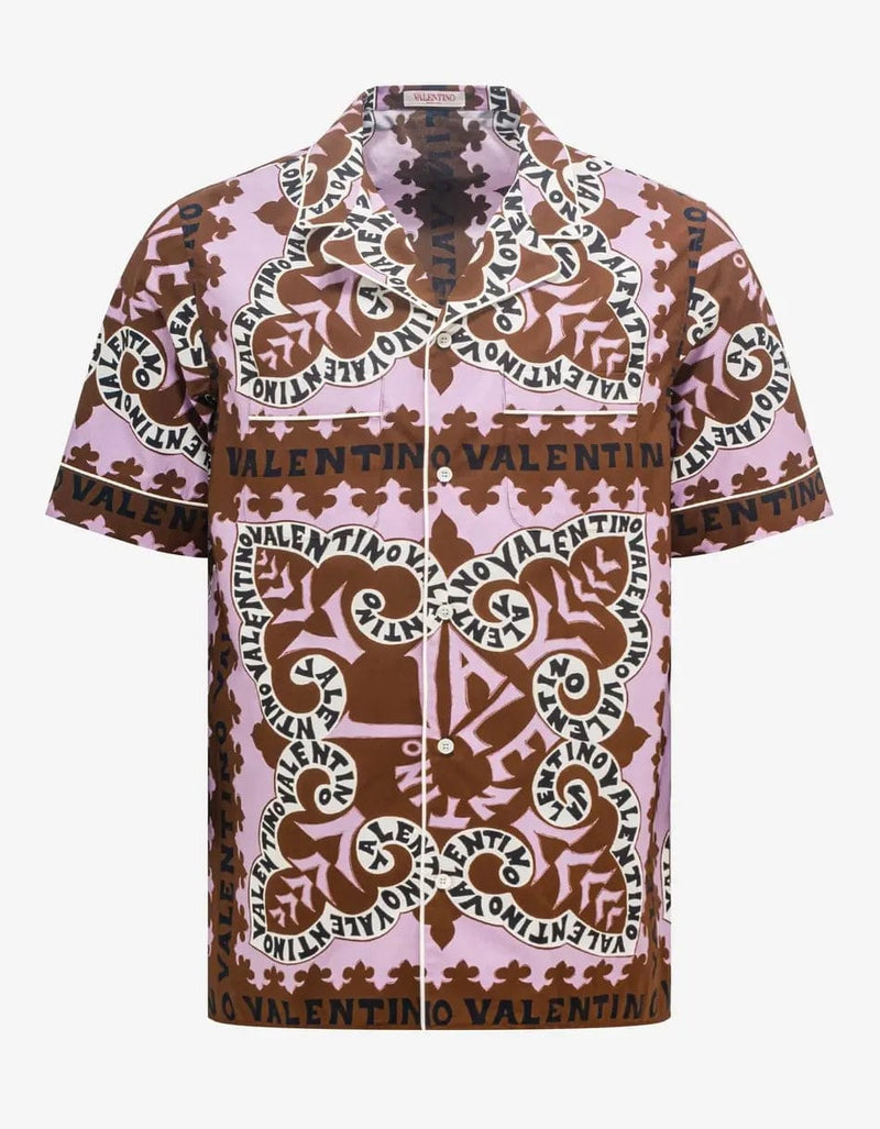 Valentino Garavani Brown Mini Bandana Camp Shirt