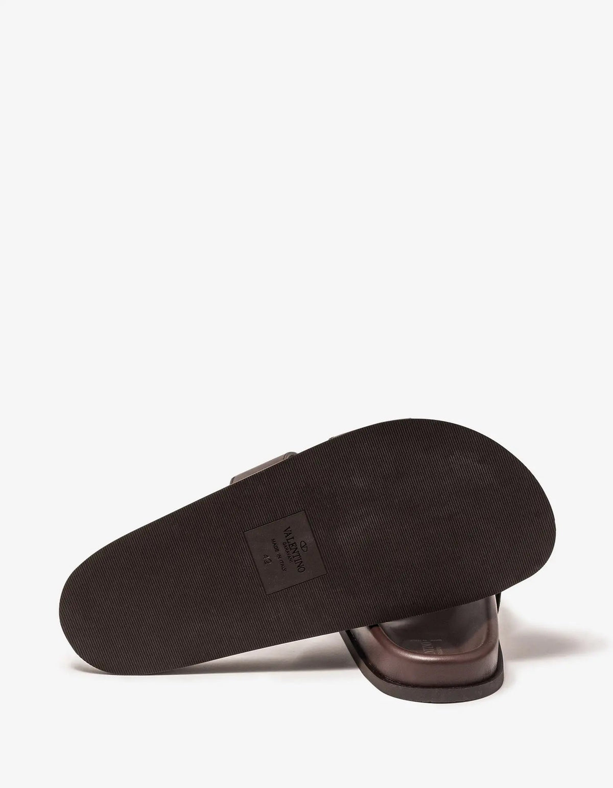 Valentino Garavani Brown VLogo Slide Sandals