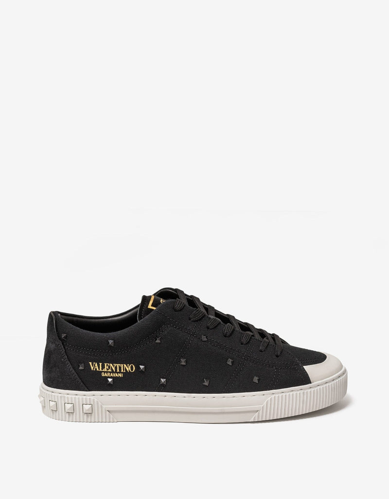 Valentino Garavani Cityplanet Black Canvas Trainers