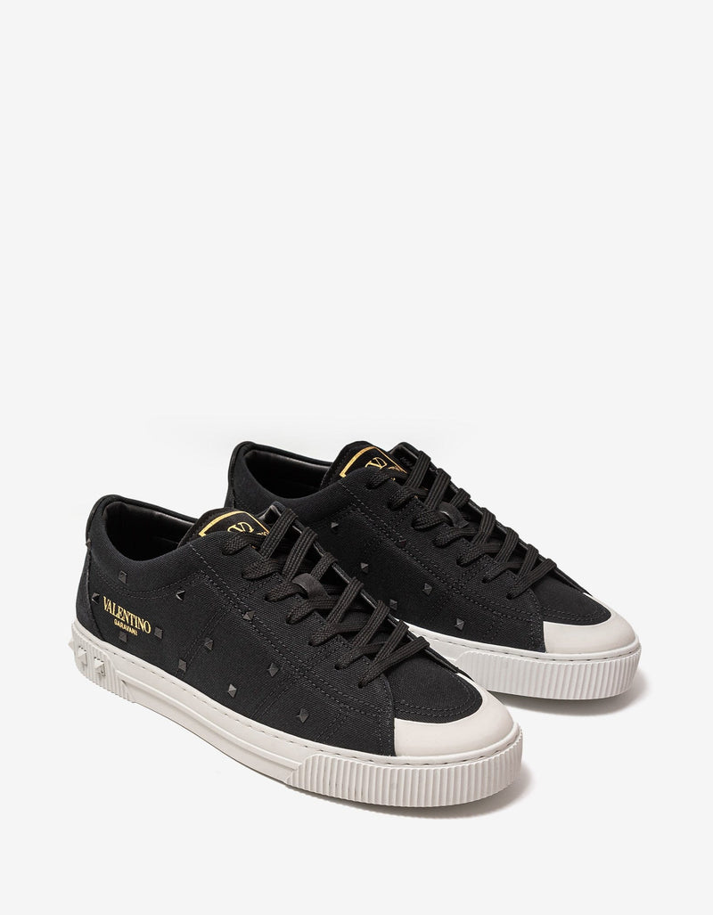 Valentino Garavani Cityplanet Black Canvas Trainers